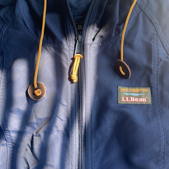 LL Bean navy mountain classic anorak windbreaker raincoat - Picture 2 of 4